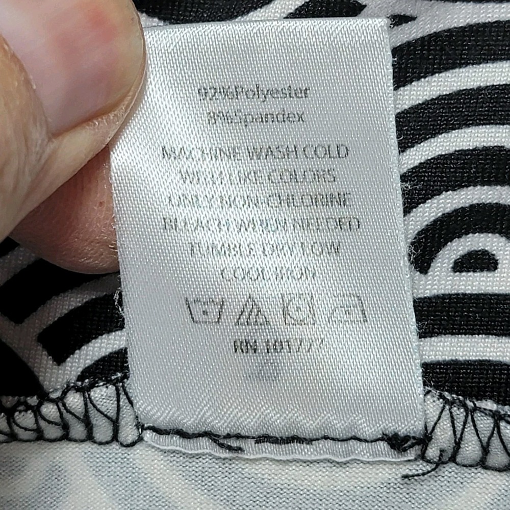 Soybu Mini Pull On Skirt Womens XL Geometric Aline Sporty Stretch Black White - Picture 7 of 10